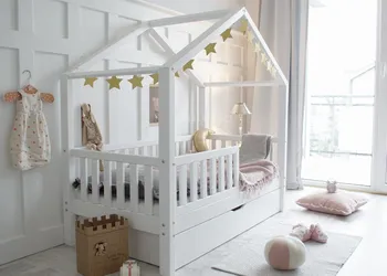 Dětská postel Luletto Housebed Plotek Plus 90 x 200 cm bílá