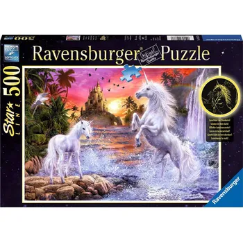 Puzzle Ravensburger Jednorožci u řeky 500 dílků