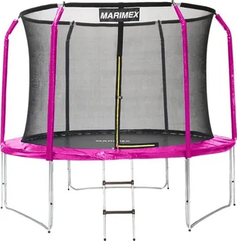 Trampolína Marimex 19000105 305 cm růžová + ochranná síť + schůdky