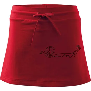 Dámská sukně Pěst a symbol míru - Sportovní sukně - two in one - XS ( Červená )