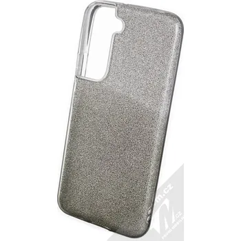 Pouzdro na mobilní telefon 1Mcz Shining Duo TPU třpytivý ochranný kryt pro Samsung Galaxy S22 5G stříbrná černá (silver black)