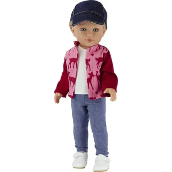 Realistická panenka chlapeček David v riflové kšiltovce od firmy Vestida de Azul (David - 45 cm)