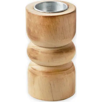 Zahradní dekorace Svícen dřevo 12,5cm natural (538632)
