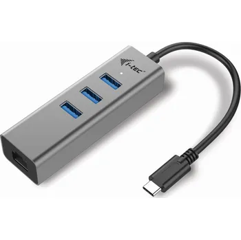 Počítač i-tec USB-C Metal HUB 3 Port + Gigabit Ethernet