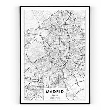 Plakát Plakát / Obraz Mapa Madrid Pololesklý saténový papír A4 - 21 x 29,7 cm