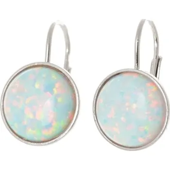 Náušnice Dámské stříbrné naušnice s bílými opály STNAU1010F