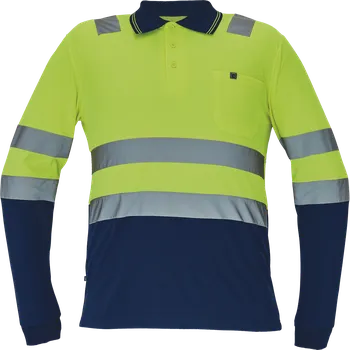 pracovní tričko Cerva LEON HV Pánská polokošile žlutá / navy 2XL 0322000572005