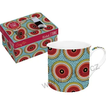 Easy Life GLOBAL ETHNIC ZANZIBAR 1 CIRCLES porcelánový hrnek s červenými kruhy 300ml