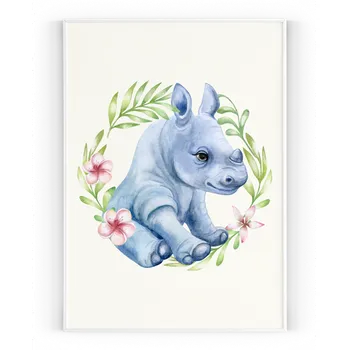 Plakát Plakát / Obraz Nosorožec Pololesklý saténový papír A4 - 21 x 29,7 cm