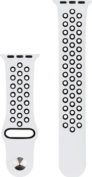 Řemínek na hodinky RhinoTech pro Apple Watch 38/40 mm bíločerný