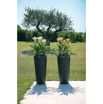 Květináč Plastový květináč VASO TONDO ALTO 120 ANTHRAZIT