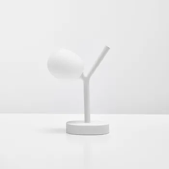Lampička Brokis PC01233 Ivy table battery, stolní lampička z foukaného skla s baterií, bílé sklo/bílá, 1x1,2W LED G4, výška 28,3cm