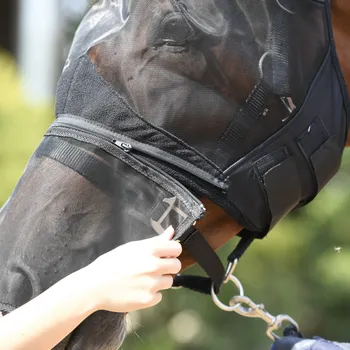 Koňská maska proti hmyzu Maska Fly Protector 2v1 (Cob)