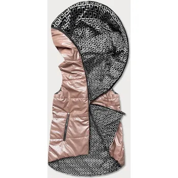 Dámská vesta Béžová dámská rozšířená oboustranná vesta (B8005-51) odstíny béžové XXL (44)