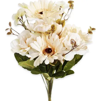 umělá květina Kytice pvc 35cm krém (541403)