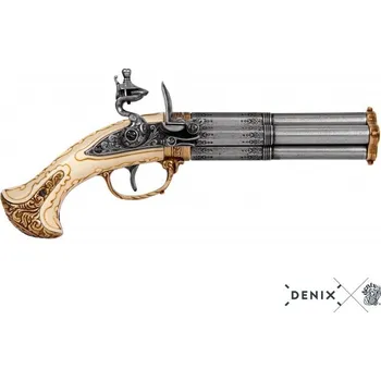 Replika zbraně Denix | 4 Hlavňová Pistole s Křesadlovým Zámkem
