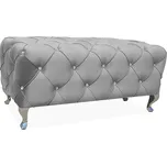 Taburet/Lavice HESTIA velvet šedý BLUVEL 14/ stříbrné