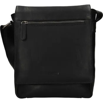 Pánská aktovka Pánská kožená taška přes rameno Berdiri Henry - černá