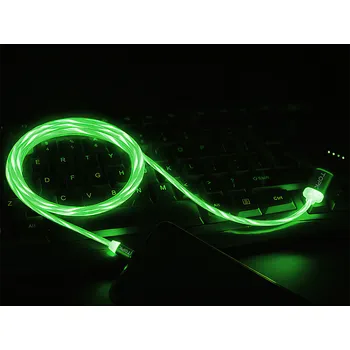 TopK M5 - Svítící magnetický USB kabel - Zelený - Bez koncovky - 1 m