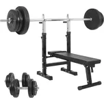 Gorilla Sports Posilovací polohovatelná lavice + činky 70 kg
