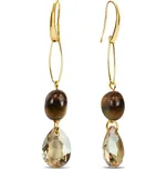 Stříbrné pozlacené náušnice zlaté barvy Sassolino KWG6433GS10TO Golden Shadow