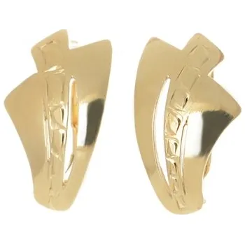 Náušnice Dámské stříbrné pozlacené naušnice bez kamínků STNAU1125F