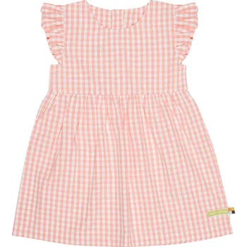 Dívčí šaty Dívčí kárované šaty bez rukávů Světle oranžová loud + proud Velikost: 110/116