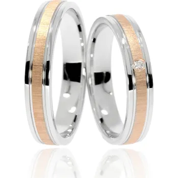 Prsten Zlatnictví Helios Zlaté snubní prsteny HR-21 Kameny: Se Zirkony