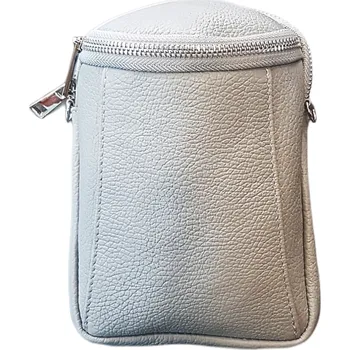 Vera Pelle kožená crossbody kabelka šedá 7729 pouzdro m. leath