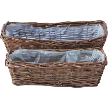 Florservice proutěný truhlík natural 50 cm/ 45 cm, s/2