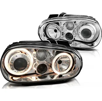 Přední světlomet PROTEC Přední světla VW GOLF 4 09.97-09.03 ANGEL EYES chromové, s mlhovkami
