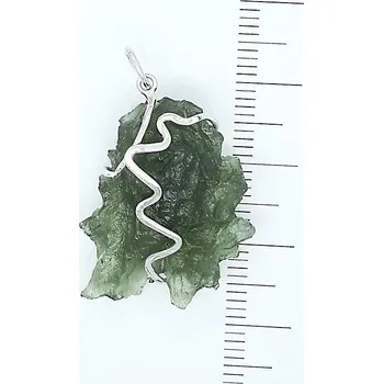 Přívěsek Přírodní vltavín Besednice, stříbrný přívěsek, 4,55 g