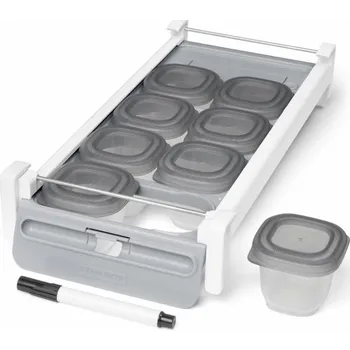 Příslušenství pro lednici Skip Hop Držák do chladničky s označovačem a stohovatelnými nádobkami na jídlo 8 x 60ml
