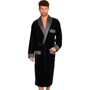 Pánský župan Dlouhý pánský župan De Lafense 773 Bonjour 3XL-4XL kaštanové 4XL