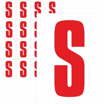 Speciální papír Písmena samolepící červená S samolepící vinylová fólie velikost znaku 95 mm