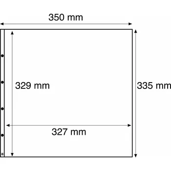 Obal pro sběratelský předmět LEUCHTTURM Albové listy MAXIMUM, 1 kapsa, 327 x 329, otevírání nahoře Typ: Černé