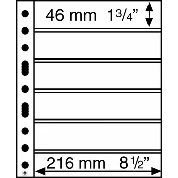Obal pro sběratelský předmět LEUCHTTURM Albové listy GRANDE, 6 kapes, 216 x 46 mm
