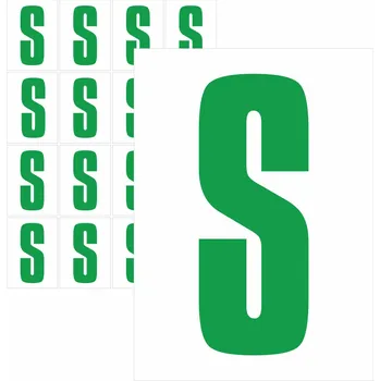 Samolepící etiketa Písmena samolepící zelená S samolepící vinylová fólie velikost znaku 200 mm