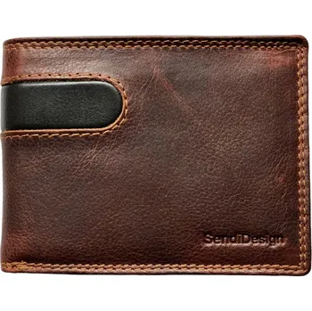 Peněženka Sendi Design pánská kožená peněženka koňaková D-614 cognac