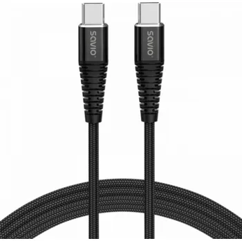 Datový kabel Savio CL-160 USB cable 2 m USB 2.0 USB C - USB C Black