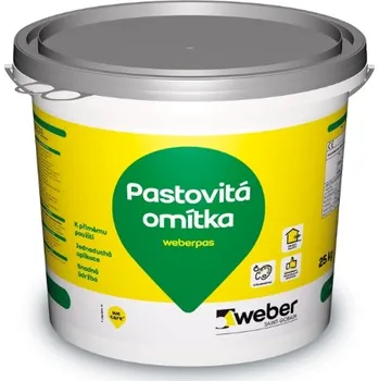 Omítka Silikonová omítka WEBER.PAS Silikon | Rýhovaná - ZRNO 2 mm | 25 kg - spotřeba 9,25 m2/bal