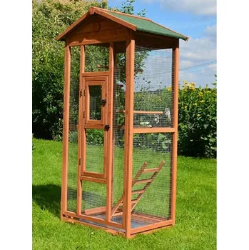 Voliéra pro ptáky - velikost L - masivní dřevo, 83x60x160cm.