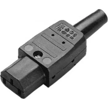 Elektrická zásuvka Bachman 915.170 Přístrojová spojka C13,10A/250V,70°C,pro kabely do 3G1mm2,černá