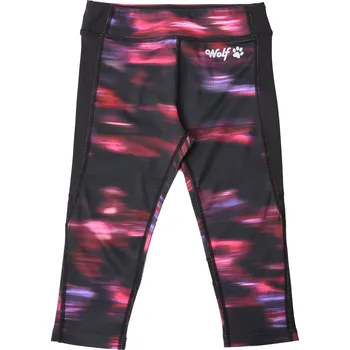 Dívčí kalhoty Dívčí funkční 3/4 legíny - Wolf H2267, černá/ žíhaná Barva: Černá, Velikost: 110