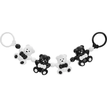 Akuku Klasické chrastítko na kočárek černobílí medvídci