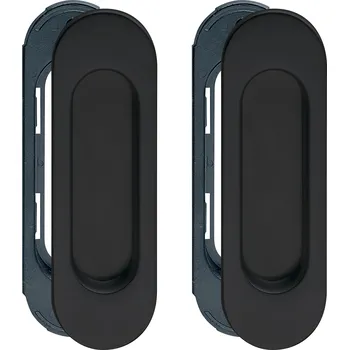 Nábytkové kování COBRA ÚCHYTKY OVÁL Provedení: BEZ OTVORU, Povrch: Černá, Typ: 3665 - pár