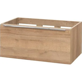 Koupelnový nábytek Mailo, koupelnová skříňka 81 cm, dub Riviera, úchytka: chrom CN526S