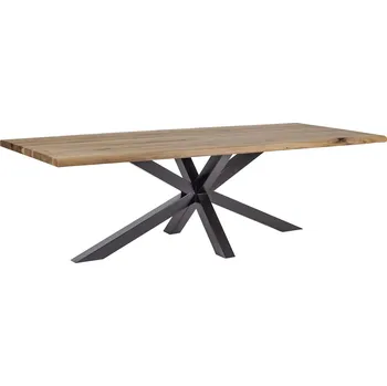 Jídelní stůl Havlíček truhlářství Jídelní dubový stůl Gaia - podnož surová ocel transparentní lak rozměr: 180x90cm