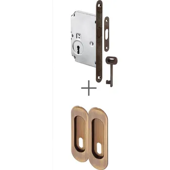 Dveřní kování AC-T Servis ACT set pro posuvné dveře BB OVÁLNÝ (bronz)