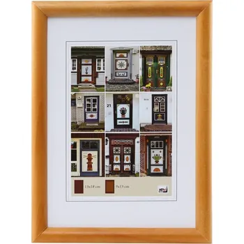 Rám na obraz Dřevěný fotorámeček NEW YORK 13x18 světle hnědá kph